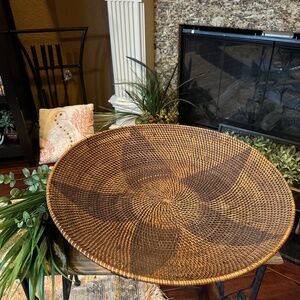 20” Wide Handwoven Decorative Round Wedding/Bread Basket.